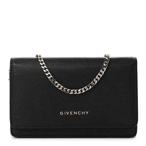 GIVENCHY Sugar Goatskin Pandora Chain Wallet Black